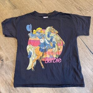 Barbie charcoal Tee with rodeo cowboy horse Design